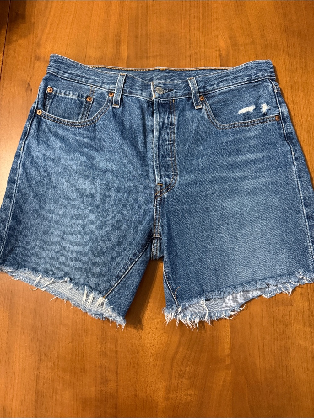 Levi's 501 Cutoff Denim Shorts with Frayed Hem